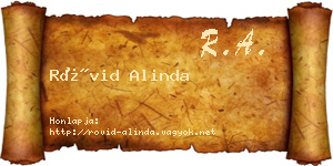 Rövid Alinda névjegykártya